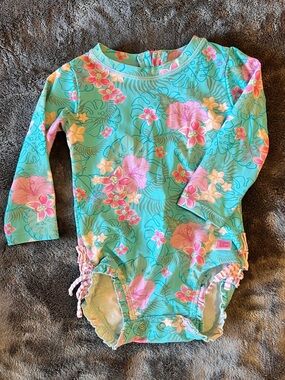 Ruffle Butts 24M bathing suit pink beach summer floral